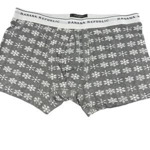 Banana Republic Snowflake White Grey Mens Boxer Size Medium